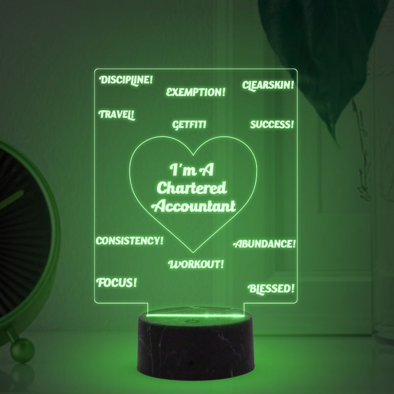 I'm A Chartered Accountant night lamp with Automatic Color Changing Light  Gift for Ca Student & Aspirant, Gift for Company Chartered Accountant, Motivational Gift for CA